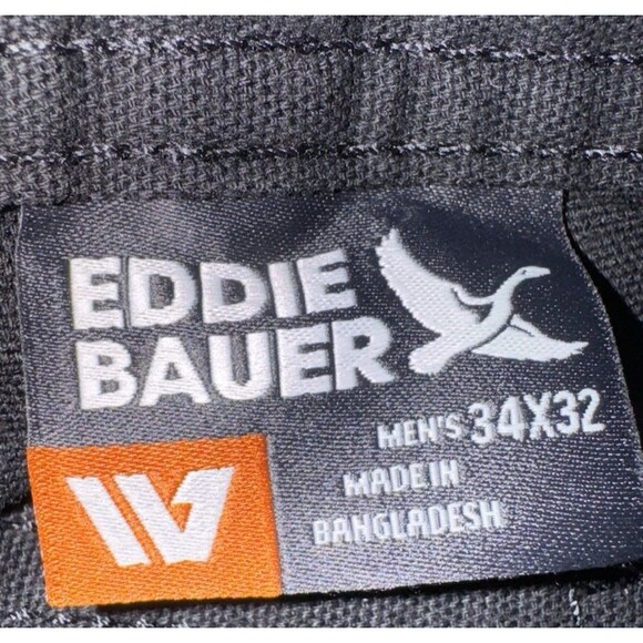 Eddie Bauer Mens  Size 34X32 Pants Black Canvas Utility Stretch Ultra Durable - Picture 9 of 12